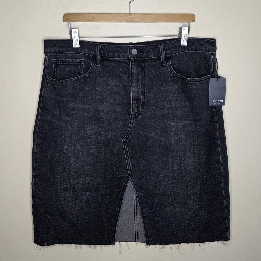 NWT Joe's Jeans High Rise Nerine Black Wash Denim Skirt Size 34